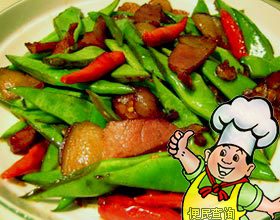 腊肉荷兰豆的做法