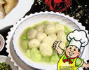菜胆扒鱼圆的做法