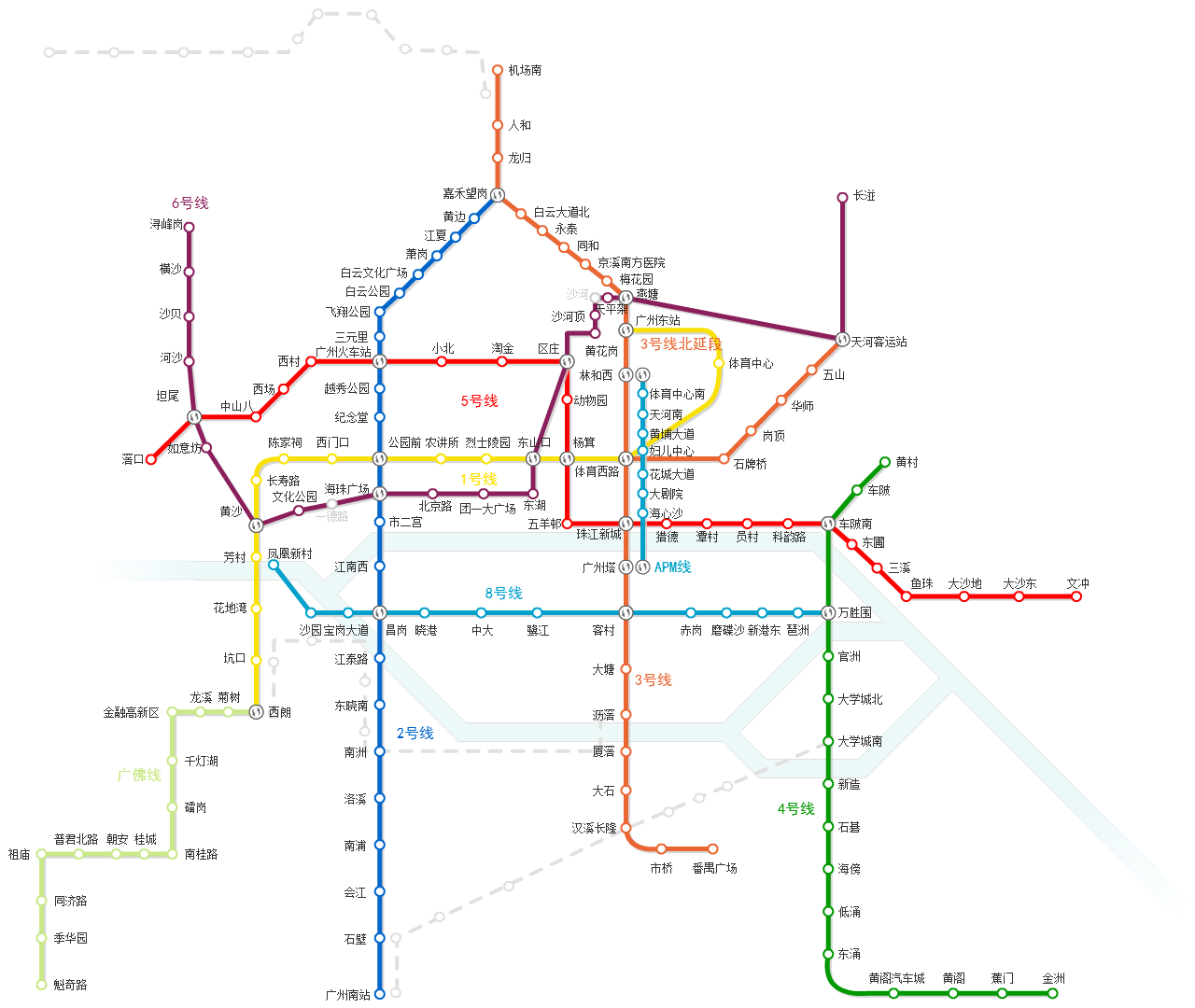 广州地铁路线图_广州地铁路线图全图