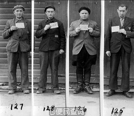 在解放布痕瓦尔德集中营后，美国军队为4位曾经的被关押者拍摄了照片，希望他们能够以证人身份出现在法庭上。